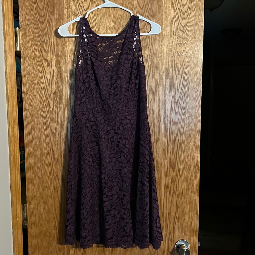 David’s bridal short purple bridesmaid dress. Size 4